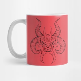 Devil Mask Black Lines Mug